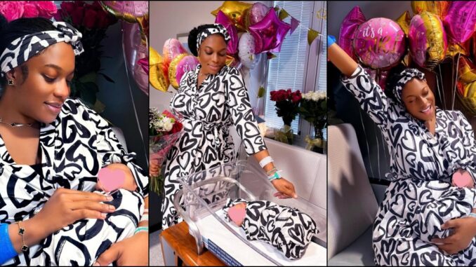 Chika Ike welcomes new baby, and hides her face