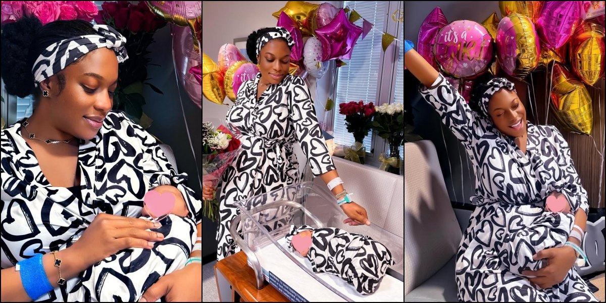 Chika Ike welcomes new baby, and hides her face