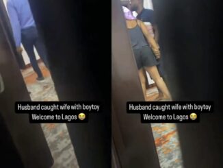 Husband catches wife cheating with driver in Lagos hotel, resulting in violent fight (video).