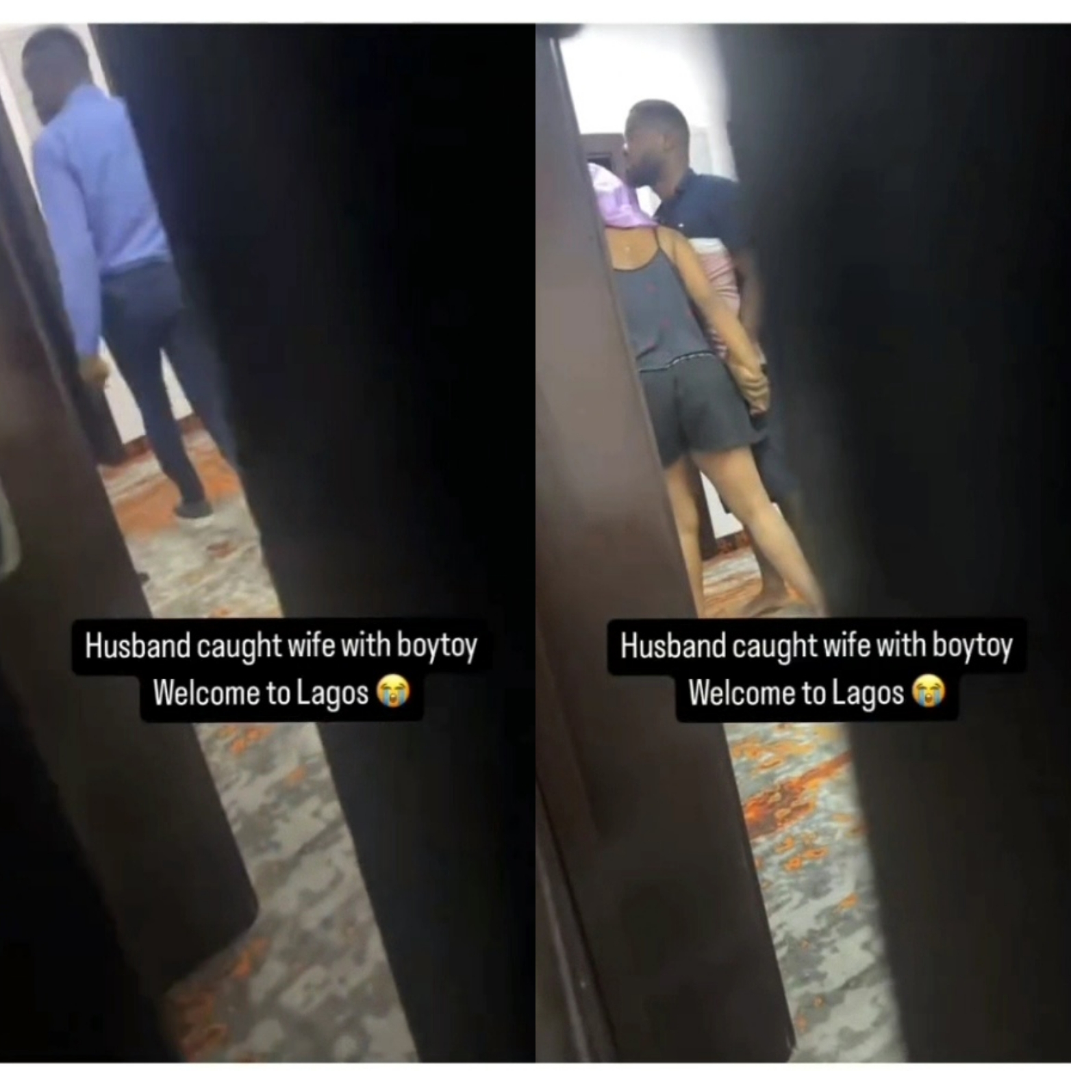 Husband catches wife cheating with driver in Lagos hotel, resulting in violent fight (video).